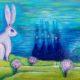 The White Rabbit in the Cherry Orchard painting